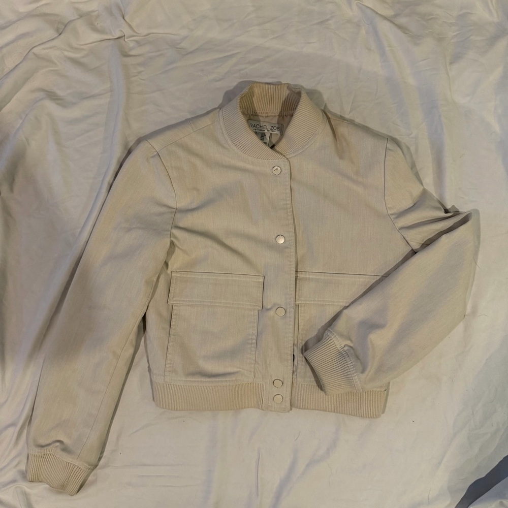 Rachel Zoe Beige Bomber Jacket